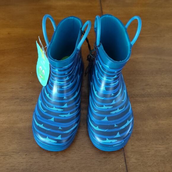 Western Chief Blue Boys Shark Shorty-blue rain boot little kids size 11 NEW W T - Picture 4 of 8
